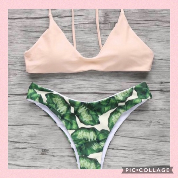 zaful palm leaf bikini